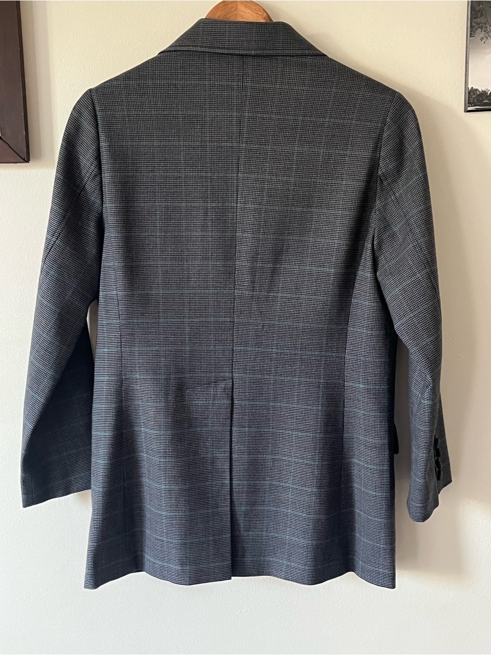 Prada retail Gray Plaid Single-Breasted Blazer- Large - Picture 5 of 11